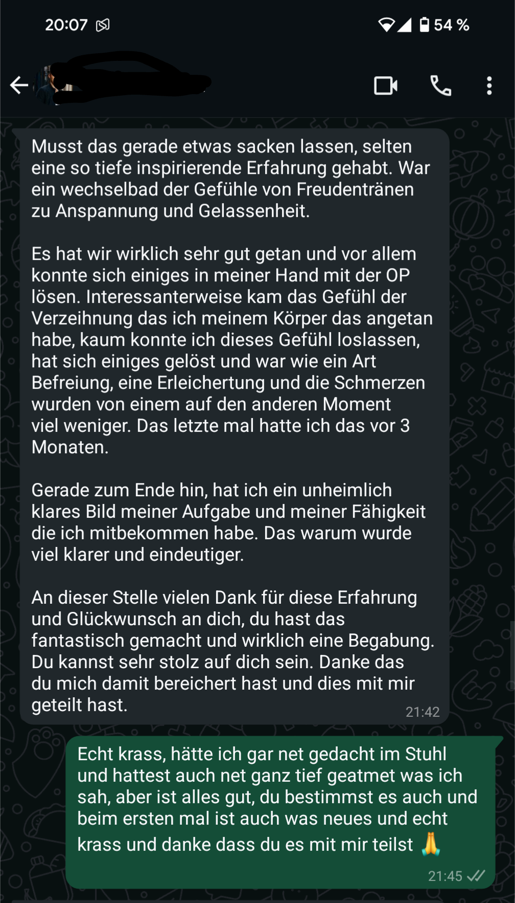 WhatsApp-Feedback von Jens