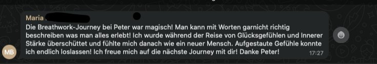 WhatsApp-Feedback von Maria